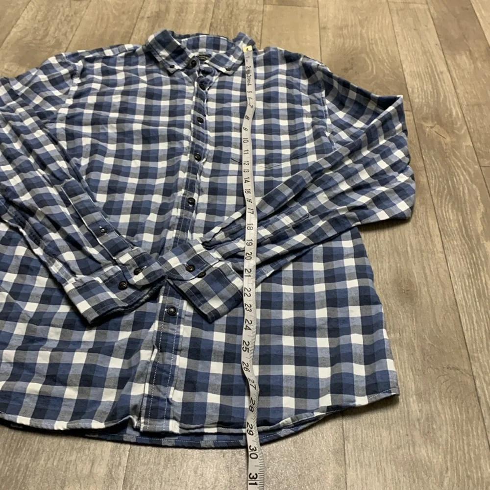 Mens‎ Banana Republic Luxe Flannel Slim Fit Gingham Button Up Casual Shirt